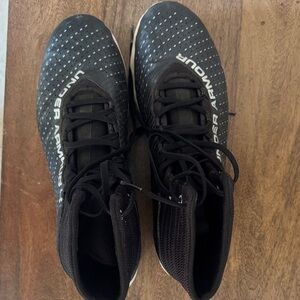 Football - Under Armour Men’s Black Athletic Cleats with White Logo